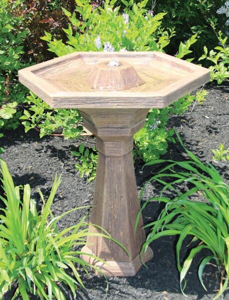 Chelsea Glow Hexagon Rustic Fountain Lights Up Matching Statuary